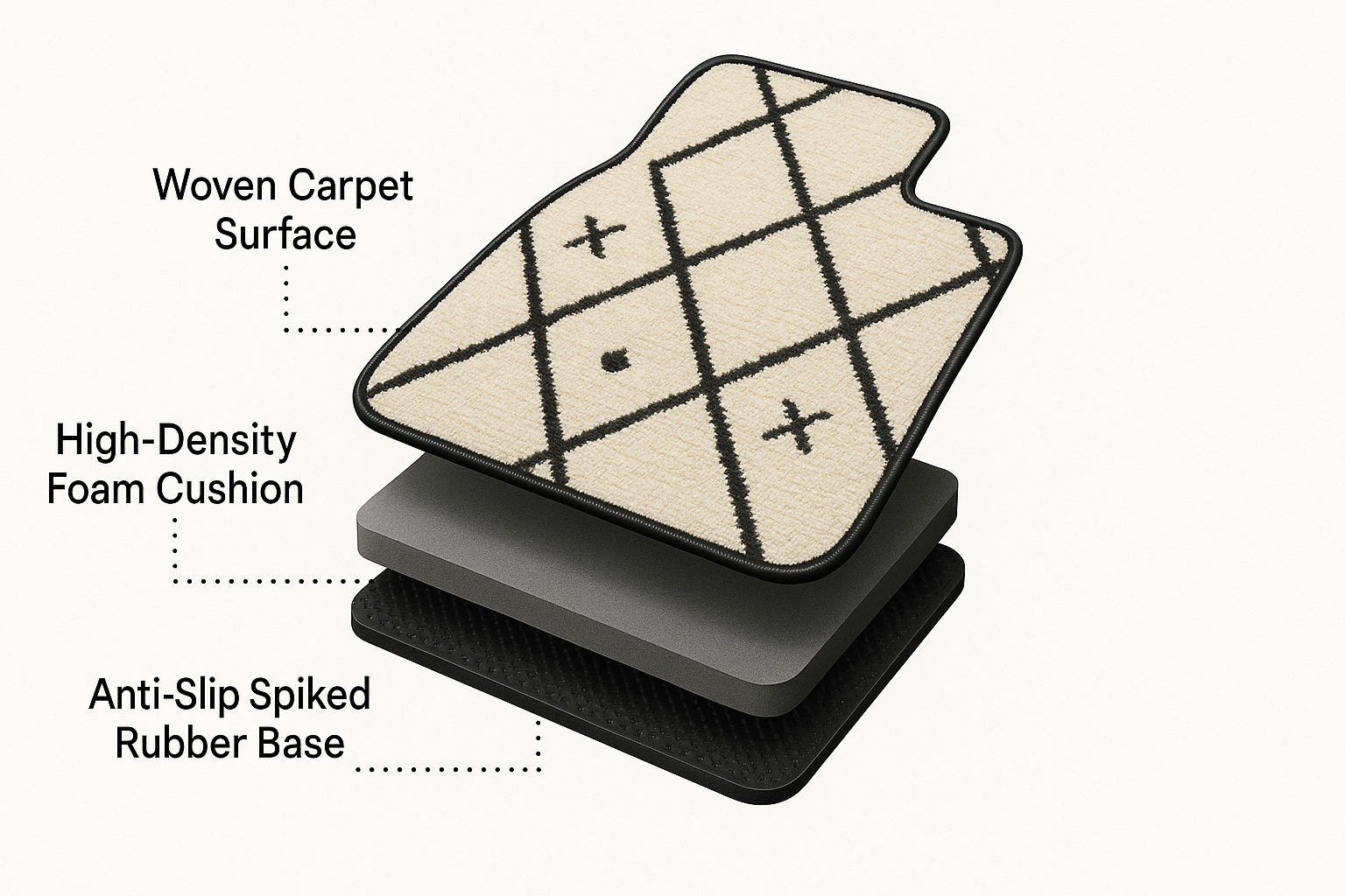 Schéma technique des couches du tapis